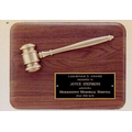 American Walnut Plaque w/ Antique Bronze Gavel Casting (9"x12")